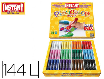 Témpera sólida Playcolor escolar 144 barras 10g. 12 colores surtidos